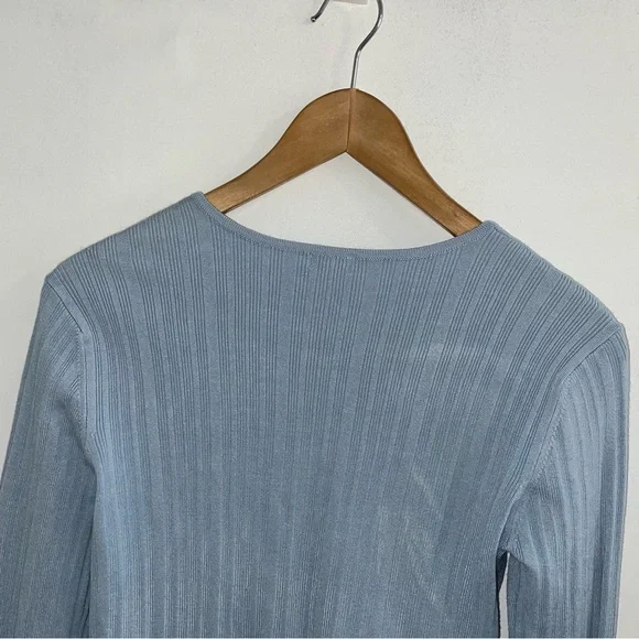 Garage Light Blue Ribbed Knit Top - Picture 5 of 11